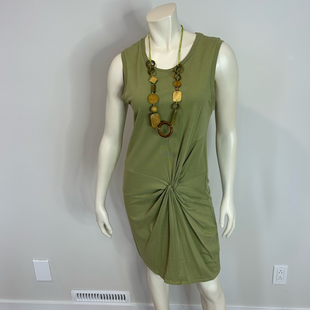 Beautiful Design Lab Lord & Taylor olive green Twist MIDI Dress❤️S